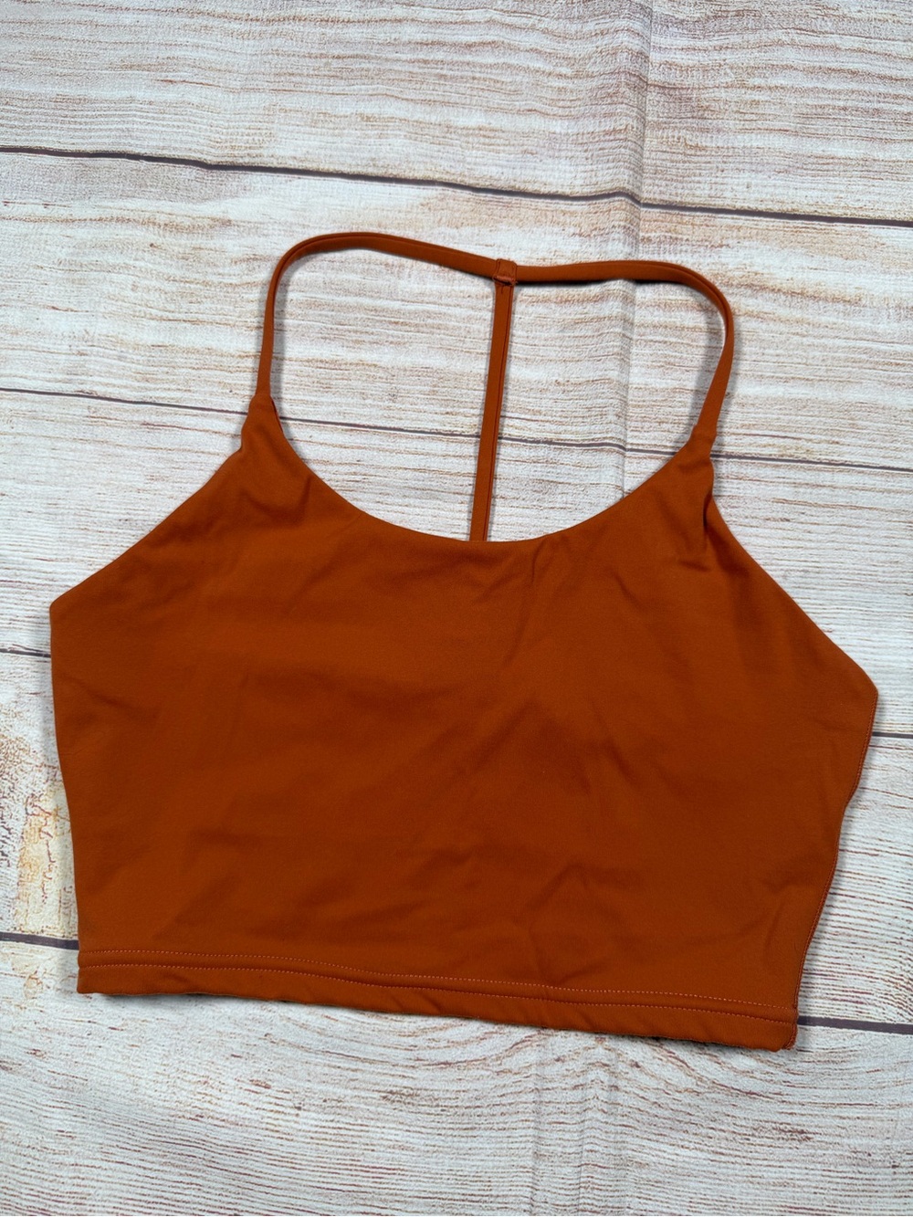 POPFLEX Rust Orange T-Back Crop Tank